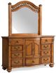 Elements International Barkley Square Oak Dresser & Mirror Set-0