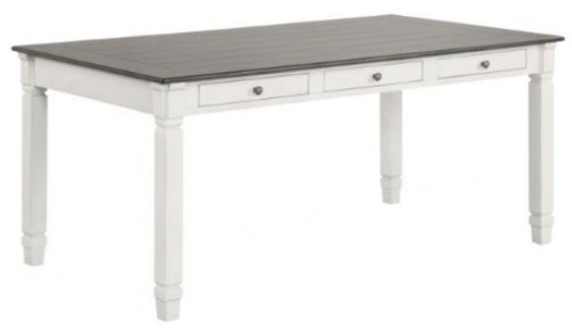 Furniture of America® Pendola Brown Dining Table with Rustic White Base-0
