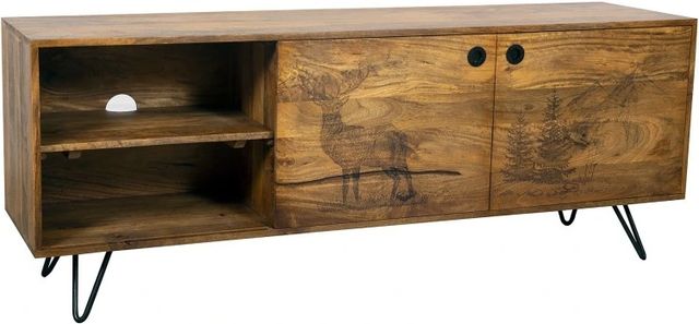 Porter International Designs Alpine Deer Natural TV Stand-2