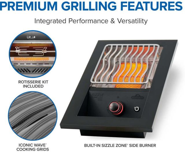 Napoleon OASIS® 700 Series 32" Matte Black Built-In Natural Gas Outdoor Kitchen Kit with Stainless Steel Countertops-4