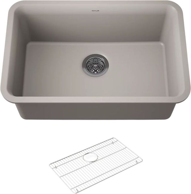 KOHLER® Cairn® Matte Taupe 28" Undermount Single-Bowl Kitchen Sink-0