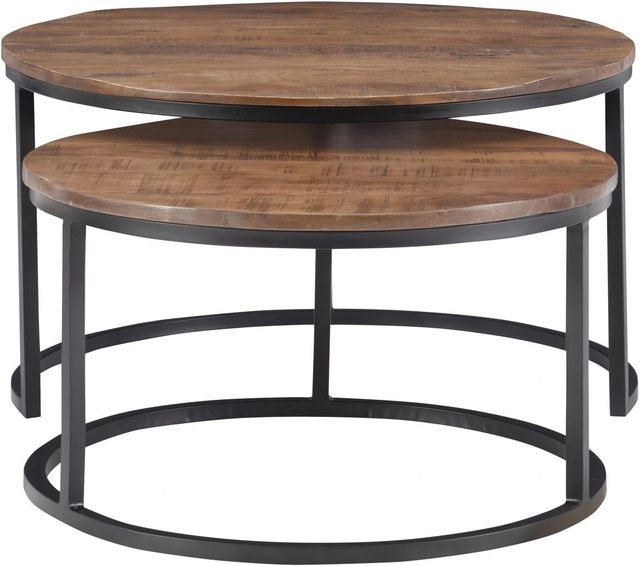 Powell® Wynter Brown Nesting Coffee Table with Black Frame-2