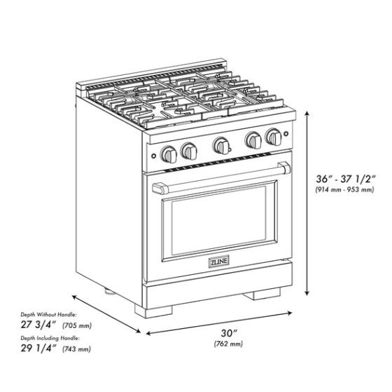 ZLINE Autograph Edition 30" Stainless Steel Pro Style Gas Range with White Matte Door and Matte Black Accents-2