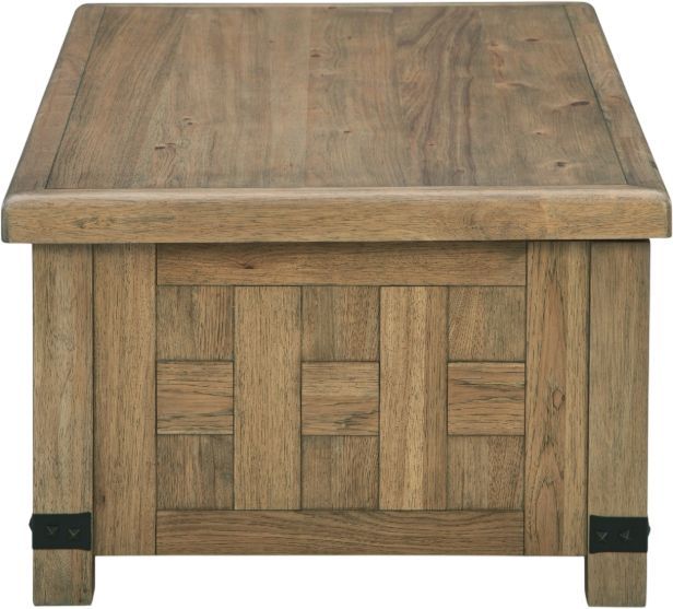 Signature Design by Ashley® Ridgester Light Brown Lift Top Cocktail Table-4
