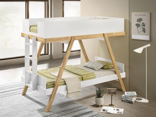 Coaster® Frankie Natural/White Twin Over Twin Bunk Bed -2