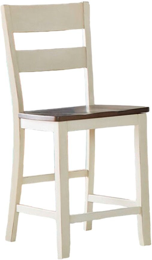 A-America® Mariposa Chalk/Cocoa Bean Ladderback Barstool-0