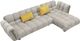 VIG Furniture Divani Casa Jacinda 2-Piece Gray Right-Arm Facing Sofa Sectional and Chaise with Pillows-2