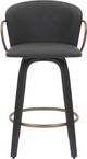 Inspire™ Lawson 2-Piece Charcoal/Black/Aged Gold 26" Swivel Counter Stool -3