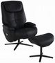 ACME Furniture Labonita Black Leather Manual Swivel Recliner and Ottoman-0