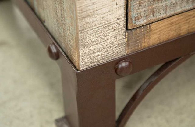 International Furniture Direct Antique Brown Storage Trunk-3