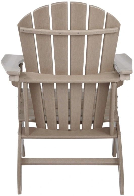 Signature Design by Ashley® Sundown Treasure Driftwood Plastic Outdoor Adirondack Chair-2