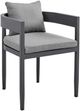 Armen Living Menorca 2-Piece Gray Aluminum/Fabric Outdoor Dining Arm Chair Set-4