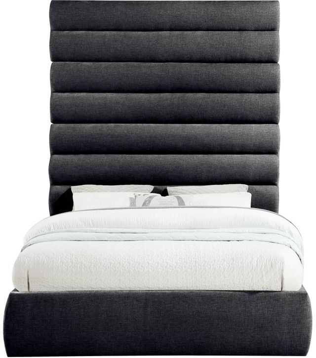 Meridian Furniture Adam Black 89" Queen Upholstered Panel Bed-1