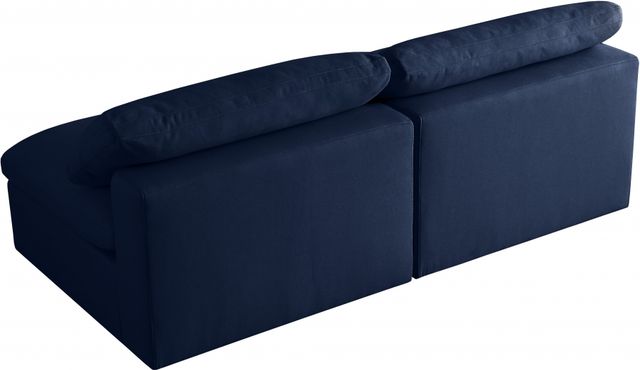 Meridian Furniture Serene Navy Linen Fabric Deluxe Cloud Modular Armless Sofa-1