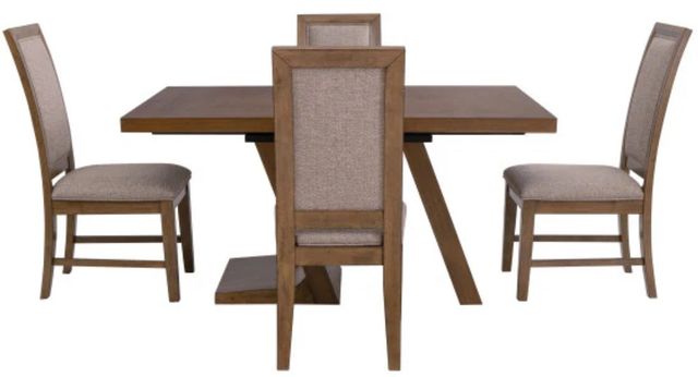 Powell® Cadeau Beige/Walnut 5-Piece White Dining Set-3
