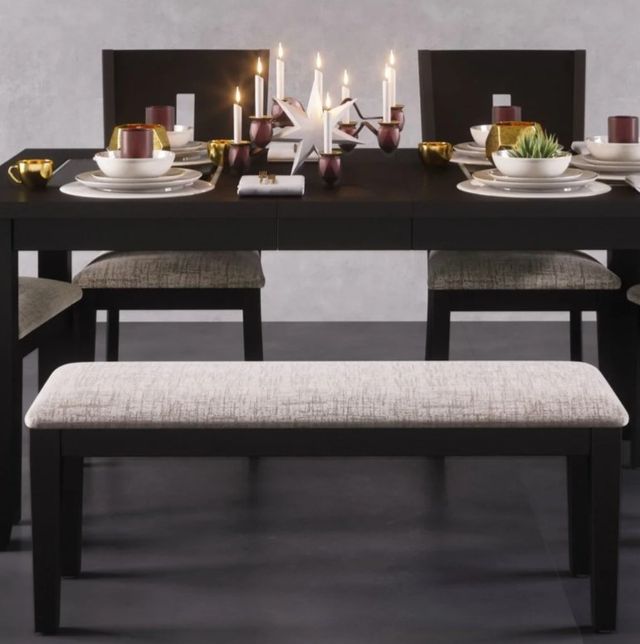 Jofran Inc. Urban Icon Black/Gray Upholstered Bench-1