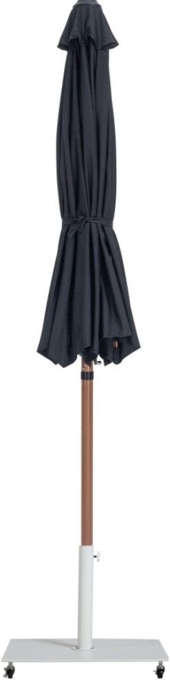 Meridian Furniture Fiji Black/Teak/White Aluminum Outdoor Patio Umbrella and Base-1