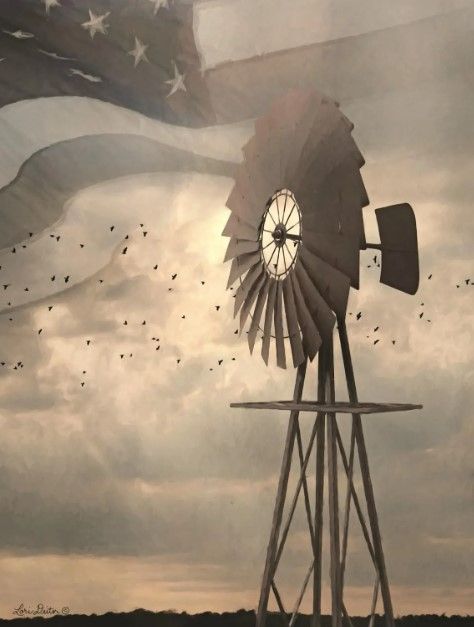 Classy Art Land That I Love Windmill by Lori Deiter Wall Art-0