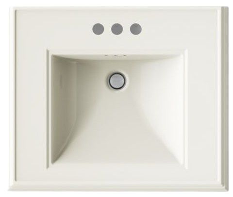 Kohler Memoirs® Classic Biscuit 24.25" x 20" 3-Holes Rectangular Pedestal Bathroom Sink-4