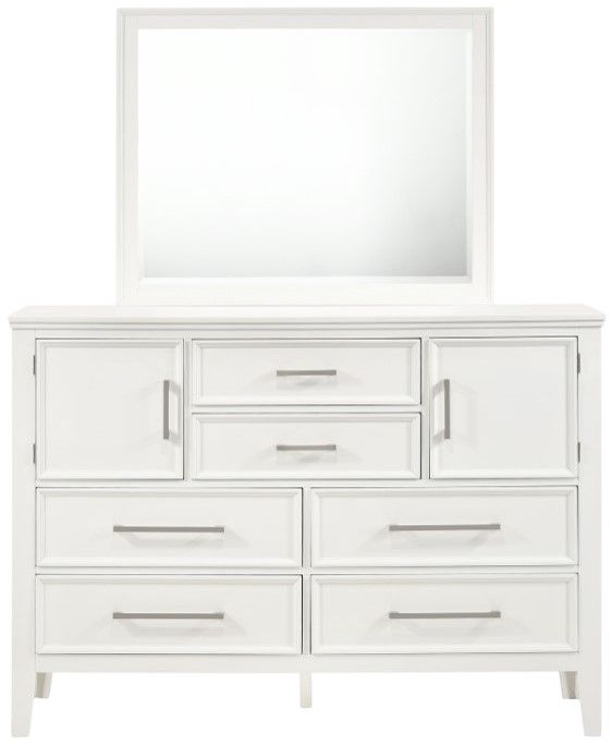 New Classic® Home Furnishings Andover White Dresser and Mirror-2