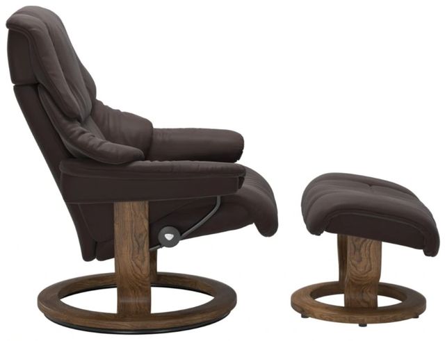Stressless® by Ekornes® Customizable Reno Small Manual Recliner and Ottoman with Classic Base-2