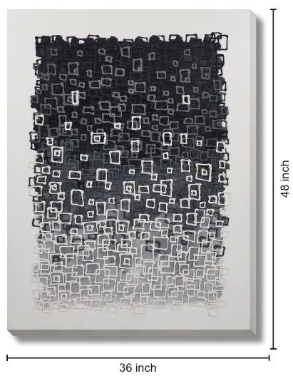 Classy Living Dramatic Textured Graphite Mosaic Wall Art-1