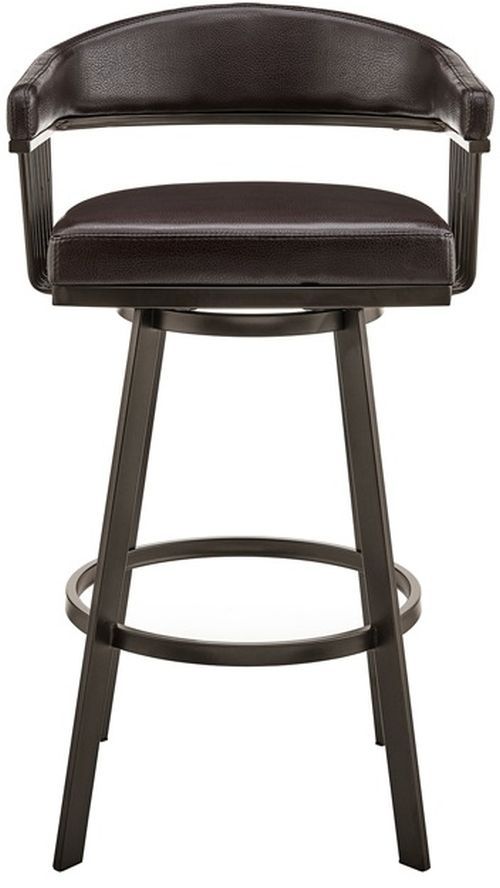 Armen Living Chelsea Chocolate/Java Brown Swivel Bar Stool-2