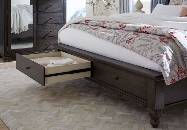 aspenhome® Cambridge Cracked Pepper King Panel Storage Bed-3