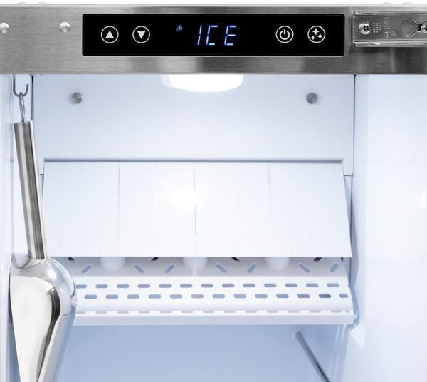 ZLINE Autograph Edition 15" Stainless Steel Touchstone Clear Cube Ice Maker with Polished Gold Handle-2