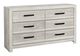 Monarch Specialties Inc. Grey Reclaimed 6-Drawer Dresser-0