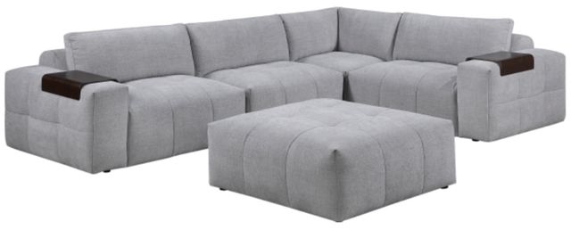Homelegance® Tidal 5-Piece Gray Modular Sectional with Ottoman-0