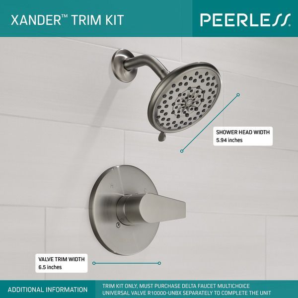 Peerless Xander® Brushed Nickel MultiChoice Shower Only-3
