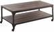 ACME Furniture Gorden Weathered Oak Coffee Table with Antique Nickel Frame-0