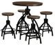 Powell® Haywood 5-Piece Black/Brown Round Bar Table Set-0