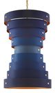 Currey & Company Graduation Blue/Contemporary Gold Leaf/New Gold Leaf Large Chandelier-0