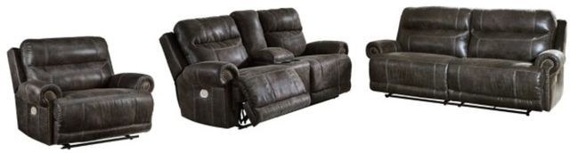 Signature Design by Ashley® Grearview 3-Piece Charcoal Power Reclining Living Room Seating Set-0