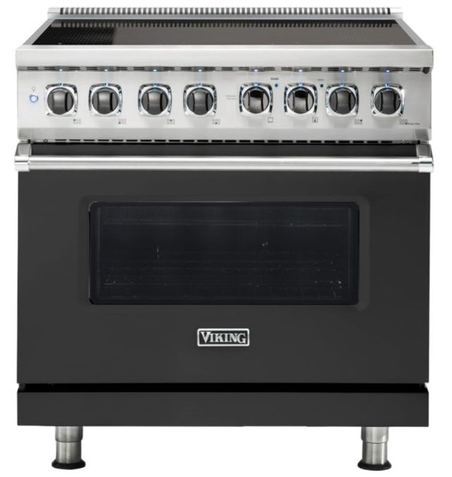 Viking® 5 Series 36'' Cast Black Pro Style Induction Range-0