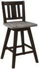 Homelegance® Amsonia Black Sand/Distressed Gray Swivel Counter Height Chair with Vertical Slat Back-0