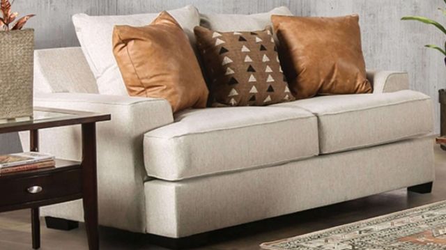 Furniture of America® New Meadows Caramel/Sand Loveseat-0