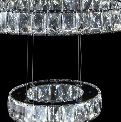 Michael Amini® Asteroids Round Rings Silver LED Chandelier-1