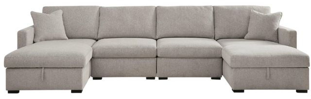 Benchcraft® ModMax Luxe 4-Piece Flint U-Shape Sectional and Double Storage Chaise-0