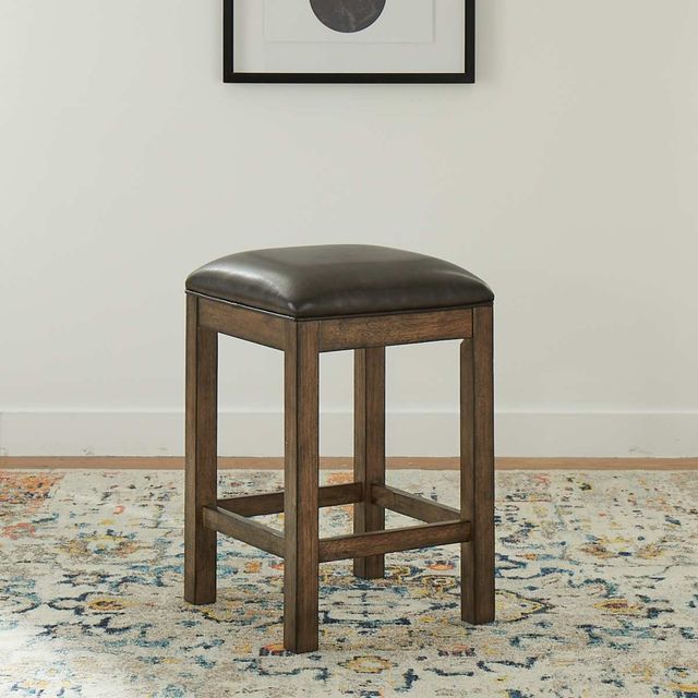 Liberty Furniture Lennox Medium Brown Upholstered Console Stool-1