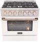 Kucht Professional KDF Series 36" Stainless Steel Pro Style Dual Fuel Range with White Door and Rose Gold Handle-0