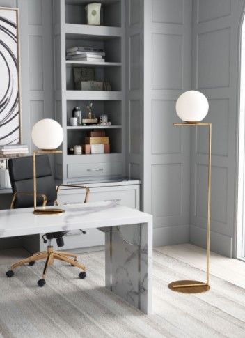 Zuo® Modern Belair Brass Floor Lamp-1