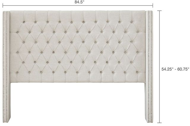 Olliix by Madison Park Cream Queen Amelia Upholstery Headboard-3