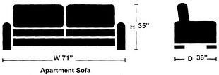 Edgewood Furniture Pottery Anthracite Apartment Sofa-2