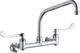 Elkay Chrome Foodservice 8" Centerset Wall Mount Faucet with 6" Wristblade Handle and Offset Inlets Stop-0