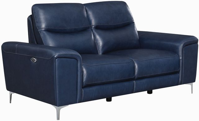 Coaster® Largo Upholstered Power Ink Blue Loveseat-0