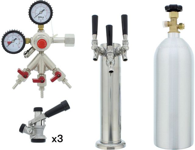 Zephyr Presrv™ Stainless Steel Kegerator Triple Tap Kit-1