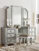 Homelegance® Avondale Gray/Silver Vanity Stool-1